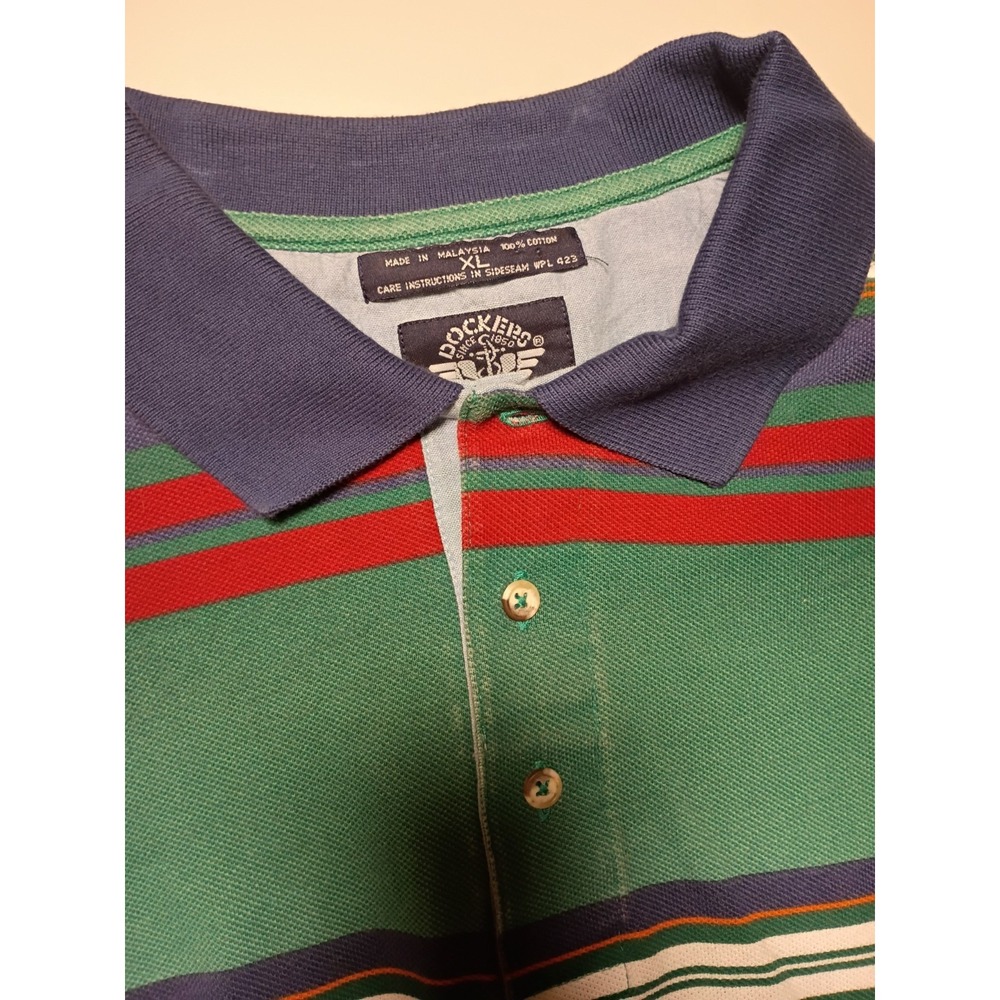 Vintage Dockers Men Striped Polo
